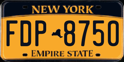 NY license plate FDP8750