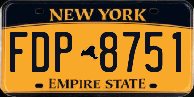 NY license plate FDP8751