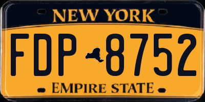 NY license plate FDP8752