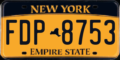 NY license plate FDP8753