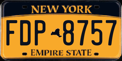 NY license plate FDP8757