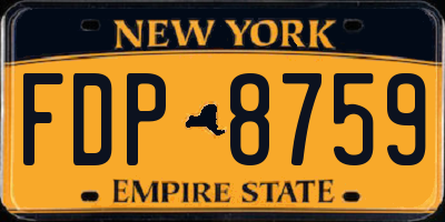 NY license plate FDP8759