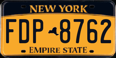 NY license plate FDP8762