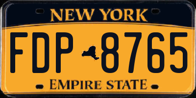 NY license plate FDP8765