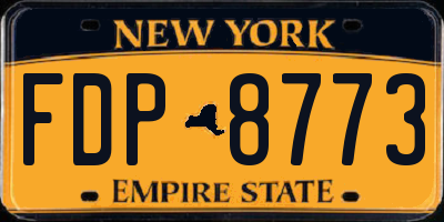 NY license plate FDP8773