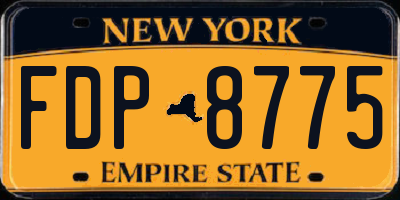 NY license plate FDP8775