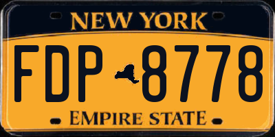 NY license plate FDP8778