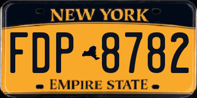 NY license plate FDP8782