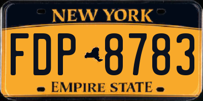 NY license plate FDP8783