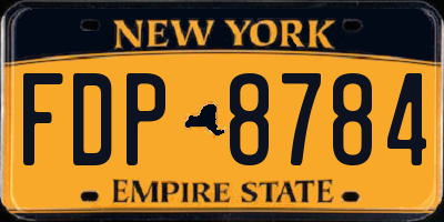 NY license plate FDP8784