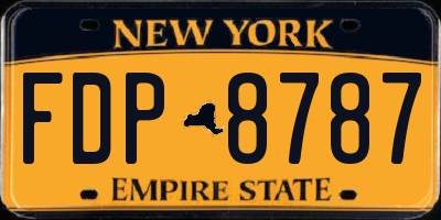 NY license plate FDP8787