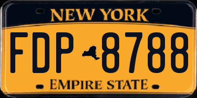 NY license plate FDP8788