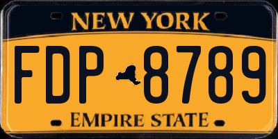 NY license plate FDP8789
