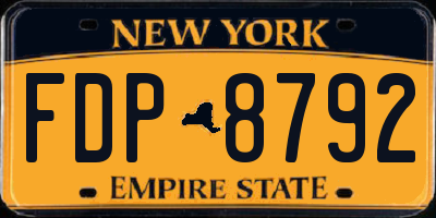 NY license plate FDP8792
