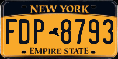 NY license plate FDP8793