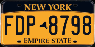 NY license plate FDP8798