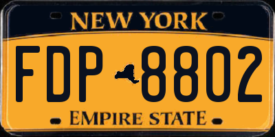 NY license plate FDP8802