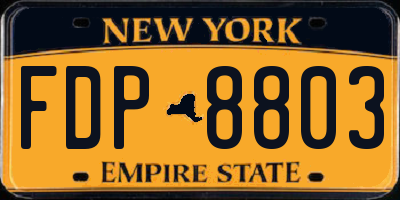 NY license plate FDP8803