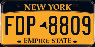 NY license plate FDP8809