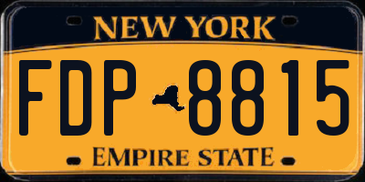 NY license plate FDP8815