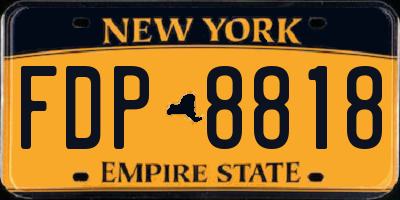 NY license plate FDP8818