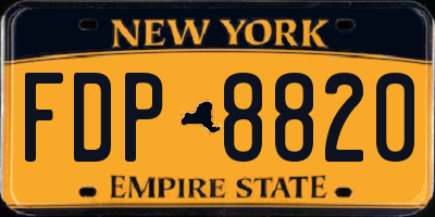 NY license plate FDP8820
