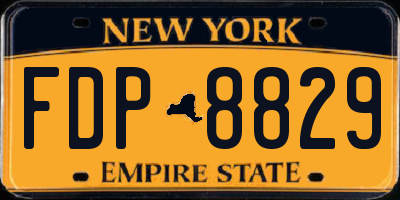 NY license plate FDP8829