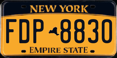 NY license plate FDP8830
