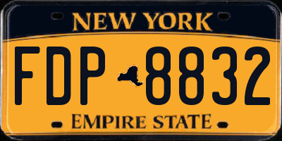 NY license plate FDP8832