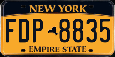 NY license plate FDP8835