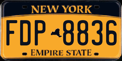 NY license plate FDP8836