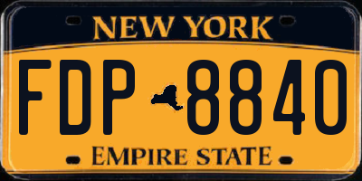 NY license plate FDP8840