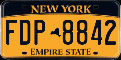 NY license plate FDP8842