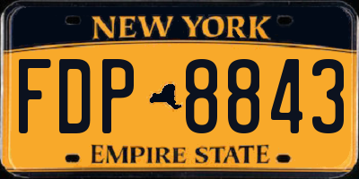 NY license plate FDP8843