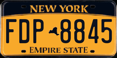 NY license plate FDP8845