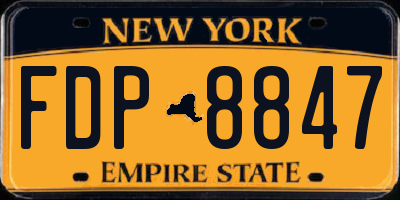 NY license plate FDP8847