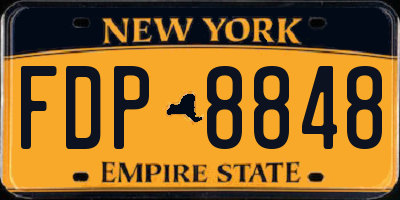 NY license plate FDP8848