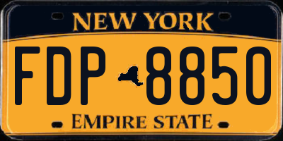 NY license plate FDP8850