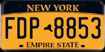 NY license plate FDP8853