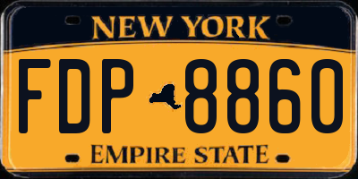 NY license plate FDP8860