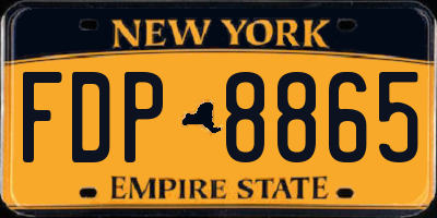 NY license plate FDP8865