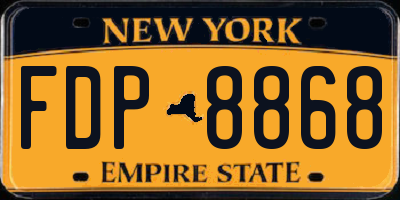 NY license plate FDP8868