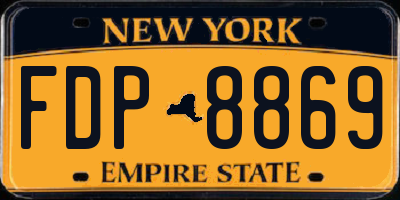 NY license plate FDP8869