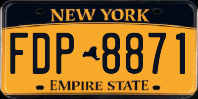 NY license plate FDP8871