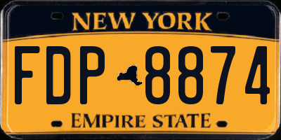 NY license plate FDP8874