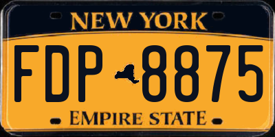 NY license plate FDP8875