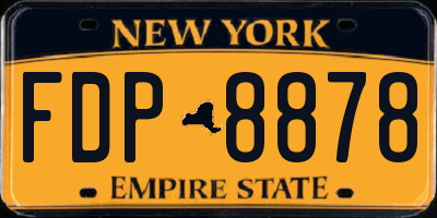 NY license plate FDP8878