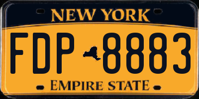 NY license plate FDP8883