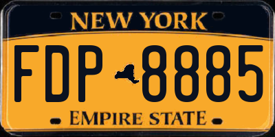 NY license plate FDP8885