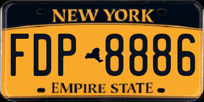 NY license plate FDP8886